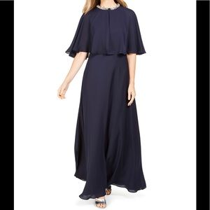 Calvin Klein 2-Pc. Rhinestone Chiffon
Capelet Gown